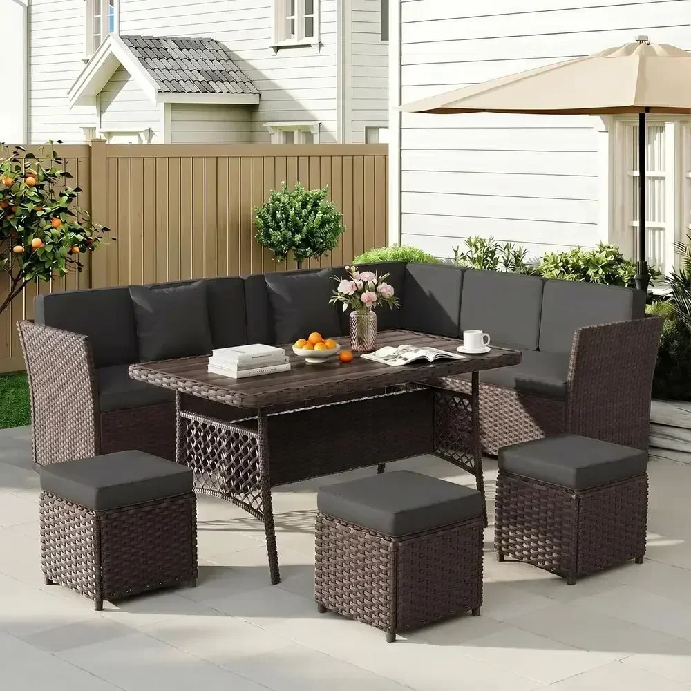 7-delige tuinset van gevlochte - Outdoor Furniture Metal Chairs recensie en prijs