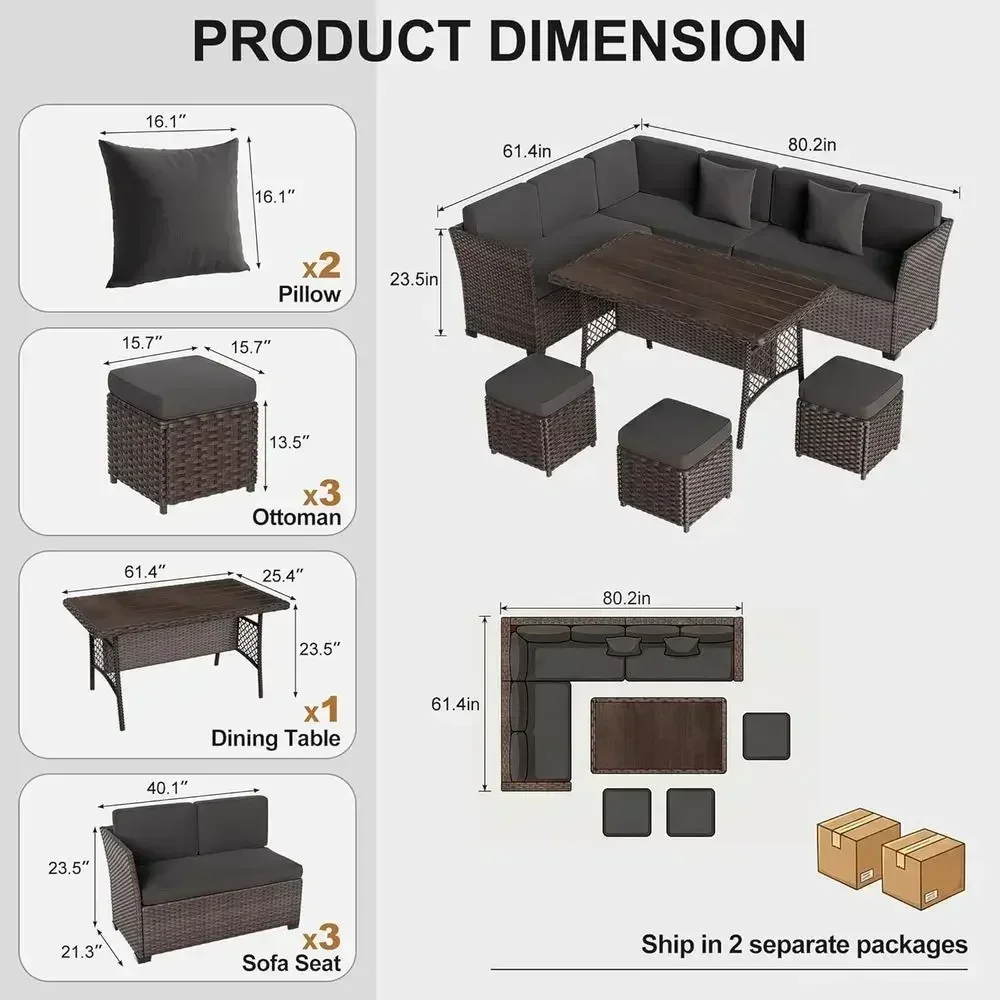 7-delige tuinset van gevlochte - Outdoor Furniture Metal Chairs recensie en prijs